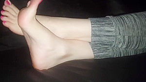 Stinky socks removal and sweaty sole tease
