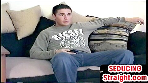 Str8 amateur stud gets sucked and wanked by gay at home