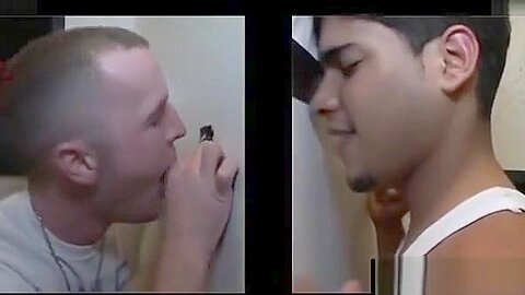 Straight guy sucked in gay gloryhole