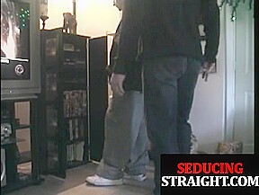 Straight twink takes jizz after sucked off by sturdy DILF