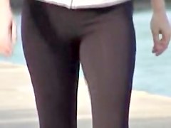 Street candid girl is going to ride her bicycle before cam 03t