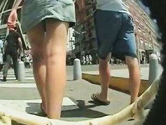 Street candid video shows girl with a firm bottom 