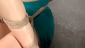 Stunning sub milf in strappado bdsm pose