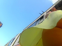 Stunning upskirt shot of a ravishing girl's crotch