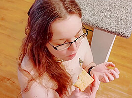 Submissive Wife Eats Cum Covered Poptarts