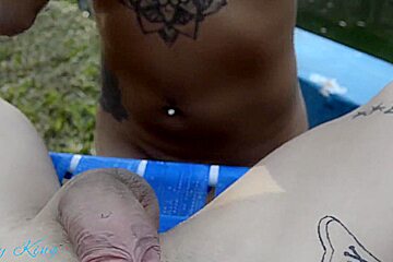 Sunbathing Girlfriend Sucks Cock Deepthroat And Dance On Her Cums In Her Ass