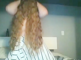 Super Long Haired Hairjob and Cum in Hair