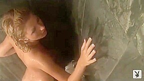 Super fine cyber girl teasing in her panties while taking a shower HOT