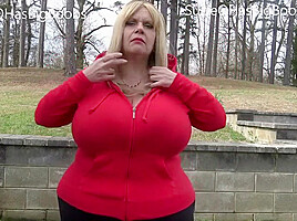 Suzie Q Smoking and Flashing Big Boobs