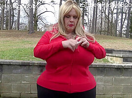 Suzie Q Smoking and Flashing Big Boobs