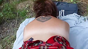 Swedish girl sucks and get fucked in the woods