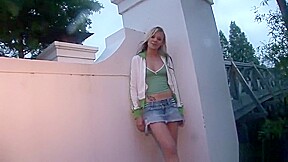 Sweet girl masturbating in public