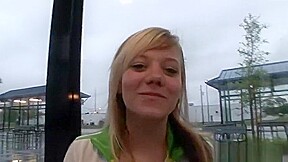 Sweet girl masturbating in public