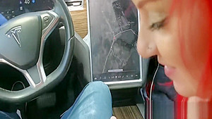 TESLA AUTO-PILOT UBER DRIVER CUMS IN MY LATINA FRIEND