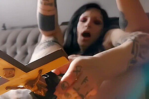 Tattooed Goth Ts Fucks Herself With A Crucifix(more On Of) - Amy Nosferatu