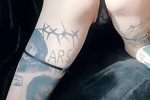 Tattooed Goth Ts Fucks Herself With A Crucifix(more On Of) - Amy Nosferatu