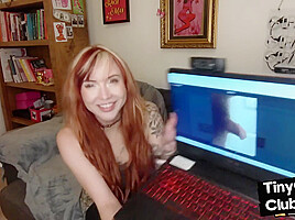 Tattooed SPH solo babe talks dirty in small cock humiliation