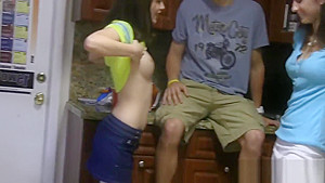 Teenie slut swallows his whole cock