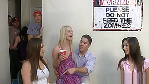 Teenie slut swallows his whole cock