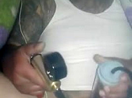 Tented up smoking and pumping cock