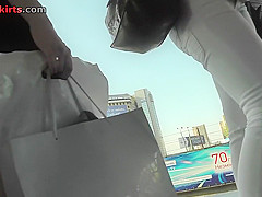 The best upskirts with skinny lady caught in public