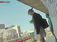 The best upskirts with skinny lady caught in public