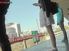 The best upskirts with skinny lady caught in public