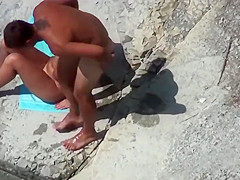 The couple was caught while masturbating on public beach