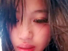 Thin Asian dude films himself fucking his stunning girlfriend while she's undressed 