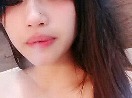 Thin Asian dude films himself fucking his stunning girlfriend while she's undressed 