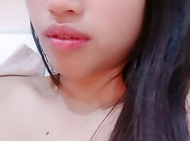 Thin Asian dude films himself fucking his stunning girlfriend while she's undressed 