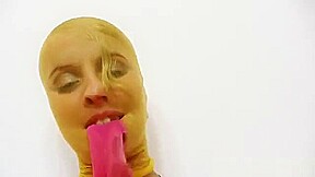 Thin hottie Kasia Linsey nylon mask fetish