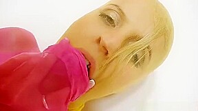 Thin hottie Kasia Linsey nylon mask fetish