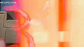 Thin teeny has fun with rubber dick