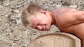 Tied up twink dominated over by kinky young maledom