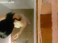 Tight body teen 18+ caught taking a shower