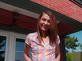 Tiny Teenaged Cutie Fingers Herself Outside