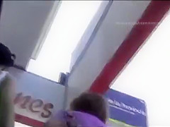 Tiny thong barely covers her asshole