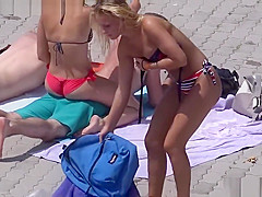 Topless Bikini Sexy Hot teens 18+ Public Pool Beach HD