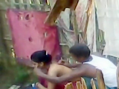 Topless Indian wife washes herself