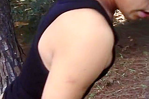 Tranny fuck in the forest