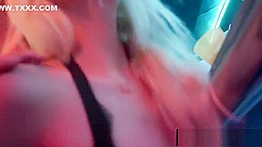 Trashy bitches fuck in club