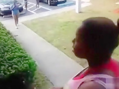 Trashy black women fighting at the apartment complex