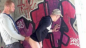 Twink used by beard in exhib outdoor - CrunchBoy