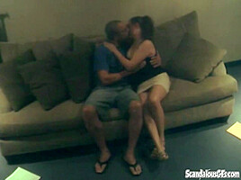 Two Stranger fucking on sofa caught on camera