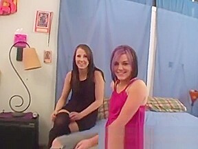 Two cute amateur lesbians first time together