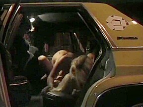 Two horny blondes playing in the taxi