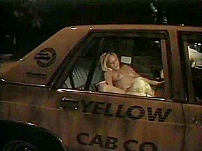 Two horny blondes playing in the taxi