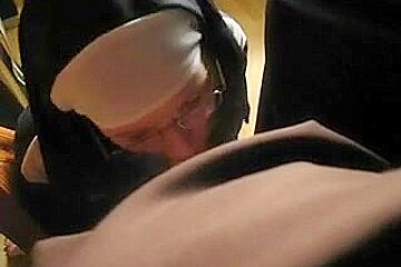Two nuns sucking cock in POV porn video