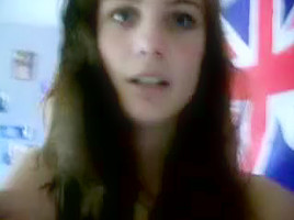 UK immature teases with big natural boob